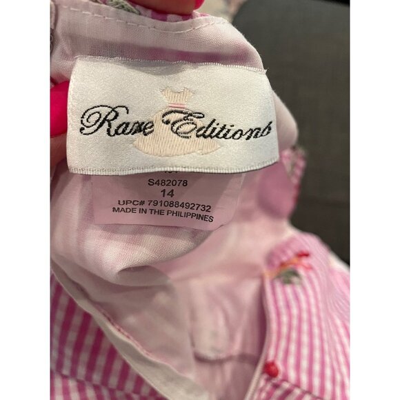 Vintage Y2K Rare Editions Pink White Gingham Fit and Flare Embroidered Dress - Picture 6 of 11